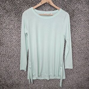 Soft Surroundings Top Womens Small Green Small Tunic Scoop Neck Casual
